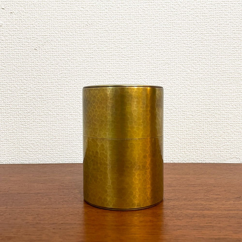 玉川堂 GYOKUSENNDO 茶筒 打出肌 金色 茶さじ付 鎚起銅器 燕三条 伝統工芸 ◎
