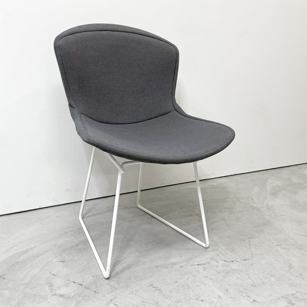 ノル Knoll 420 サイドチェア ワイヤーチェア ダイニングチェア ホワイト × グレー ファブリック フルカバー仕様 ハリー・ベルトイア ミッドセンチュリー ビンテージ B ●