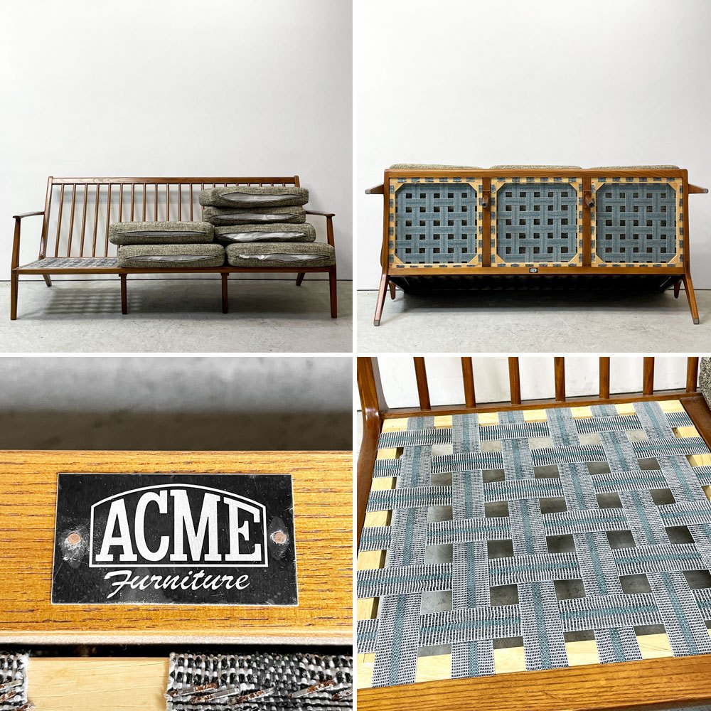 アクメファニチャー ACME Furniture デルマー ソファ 3シーター DELMAR SOFA 3-Seater 3Pソファ ファブリック張り 別注仕様 グレー系カラー ●