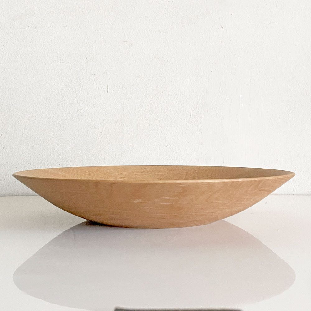 前田洋 ミズナラ 木製プレート 平皿 丸皿 Φ25cm 木工 前田洋工作室 現代作家 B ■