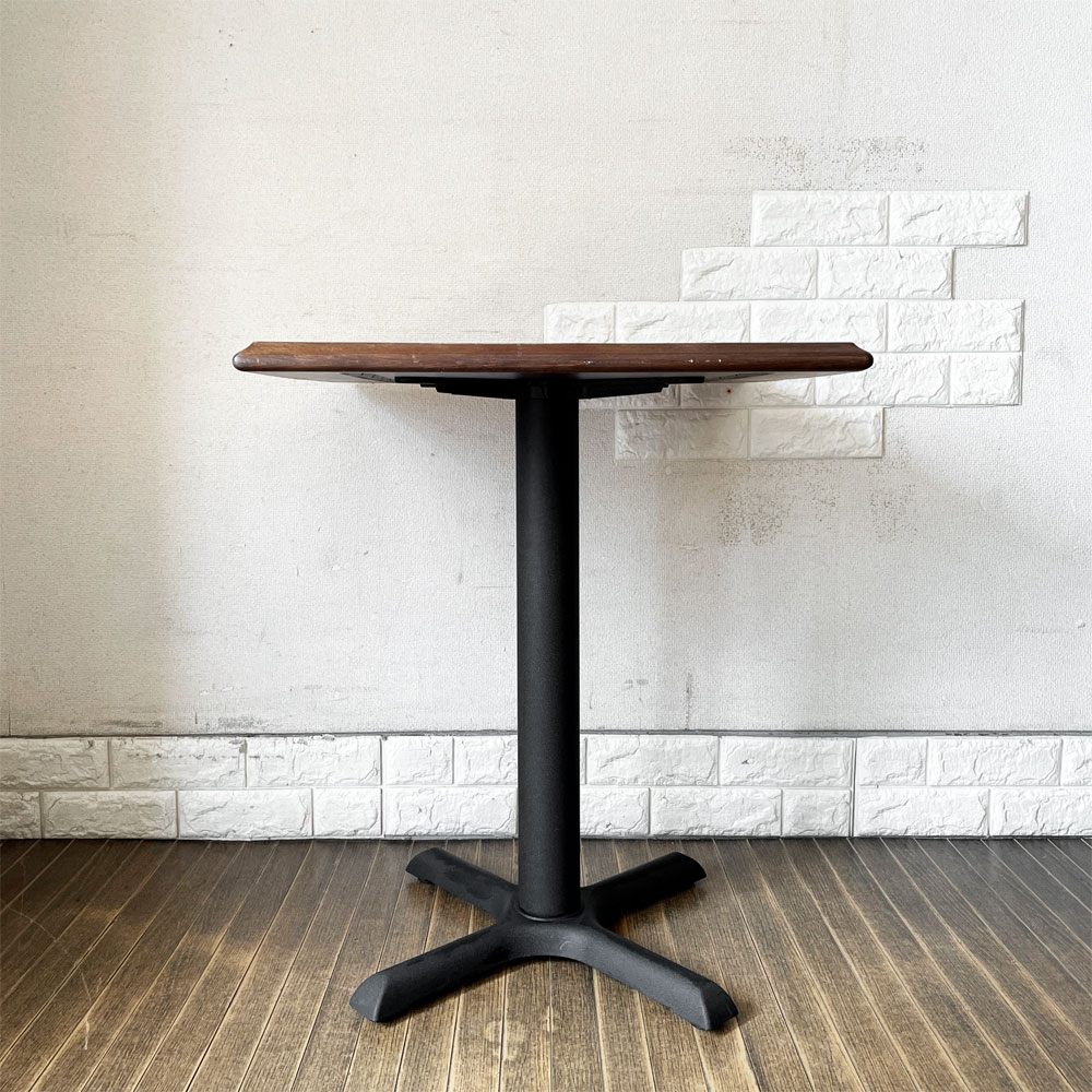 イデア IDEA カフェテーブル ブナ材天板 ウォールナット色 NA 60×60cm Original + 鉄脚 311A BK 合計定価￥23,700- ◎