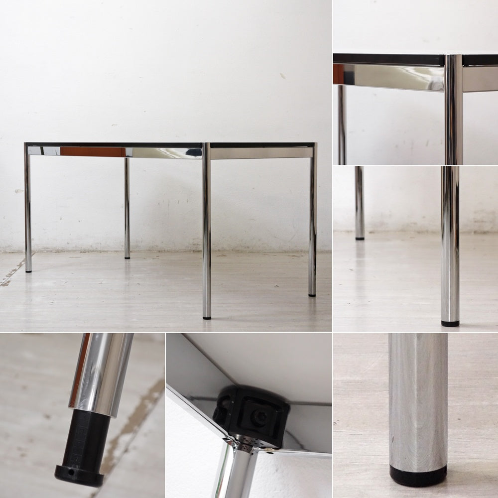 USMモジュラーファニチャー USM Haller USMハラーテーブル ワーキングデスク ダイニングテーブル W150×D75×H74cm アジャスター パールグレーラミネート(ホワイト) 高さ調整機能付 A ●