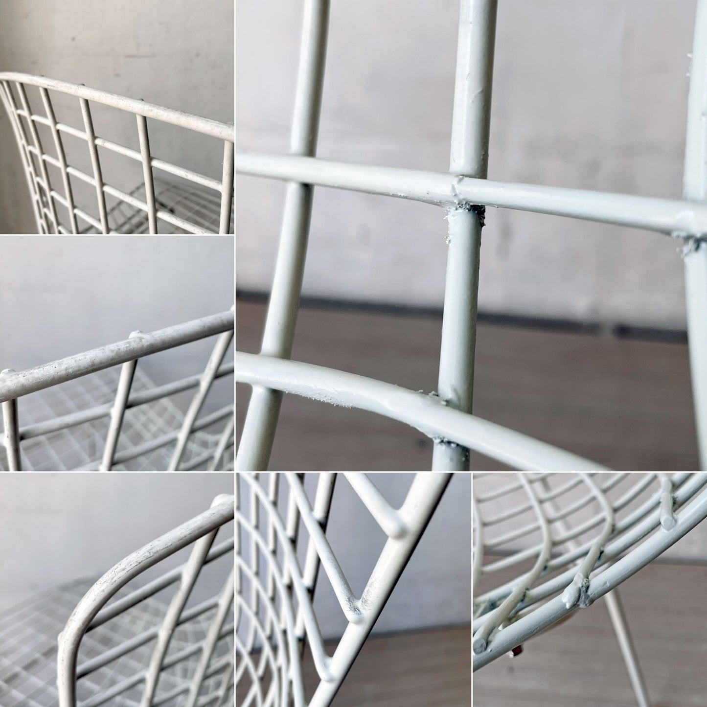 ノル Knoll 420 サイドチェア ワイヤーチェア ホワイト ハリー・ベルトイア Harry Bertoia ミッドセンチュリー 名作椅子 ★