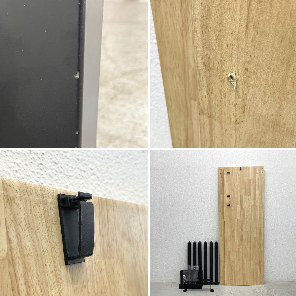 かなでもの KANADEMONO ザ・テーブル THE TABLE デスク ラバーウッド W180 x D120cm シンプルトレイ付き ブラックスチール 〓