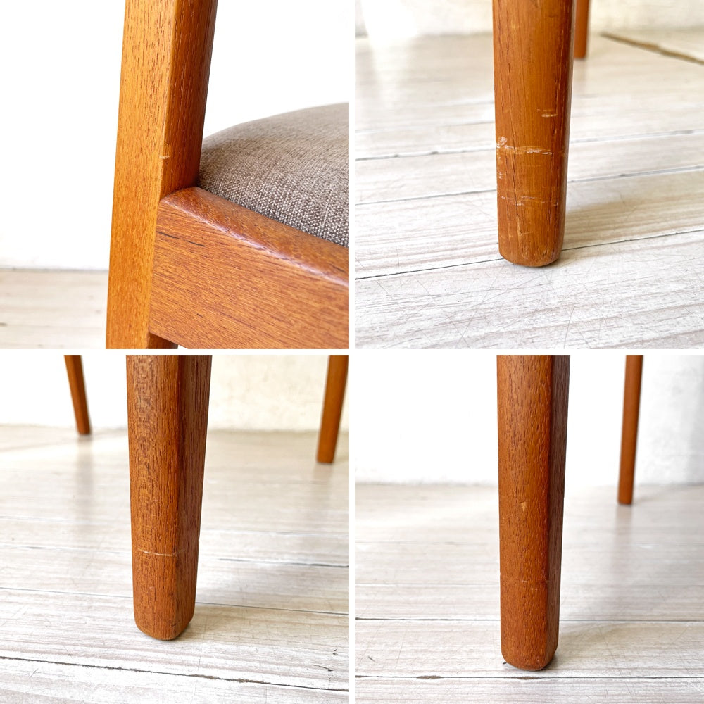 デンマークビンテージ Danish Vintage チーク材 ダイニングチェア デンマーク ファブリック 北欧家具 A ★