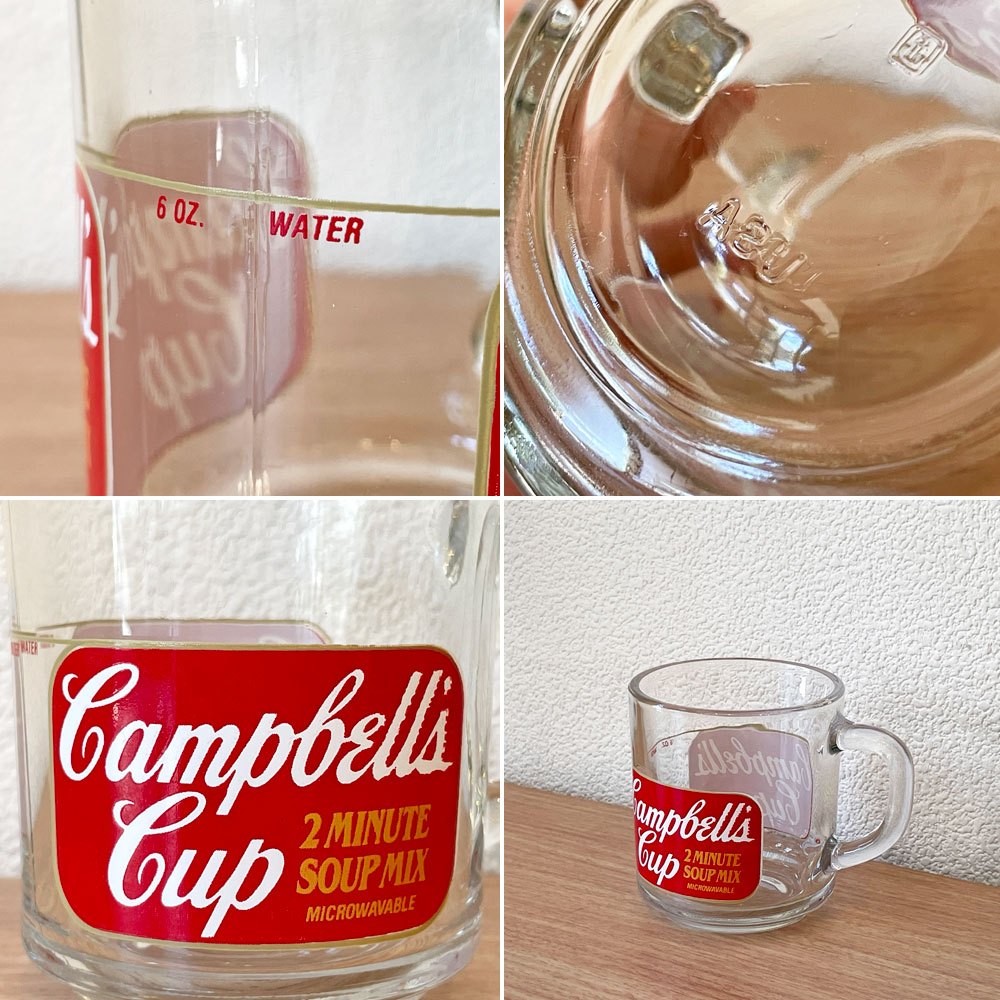アンカーホッキング ANCHOR HOCKING キャンベルスープ campbell's マグカップ USコレクティブル H8.7㎝ USビンテージ ◇