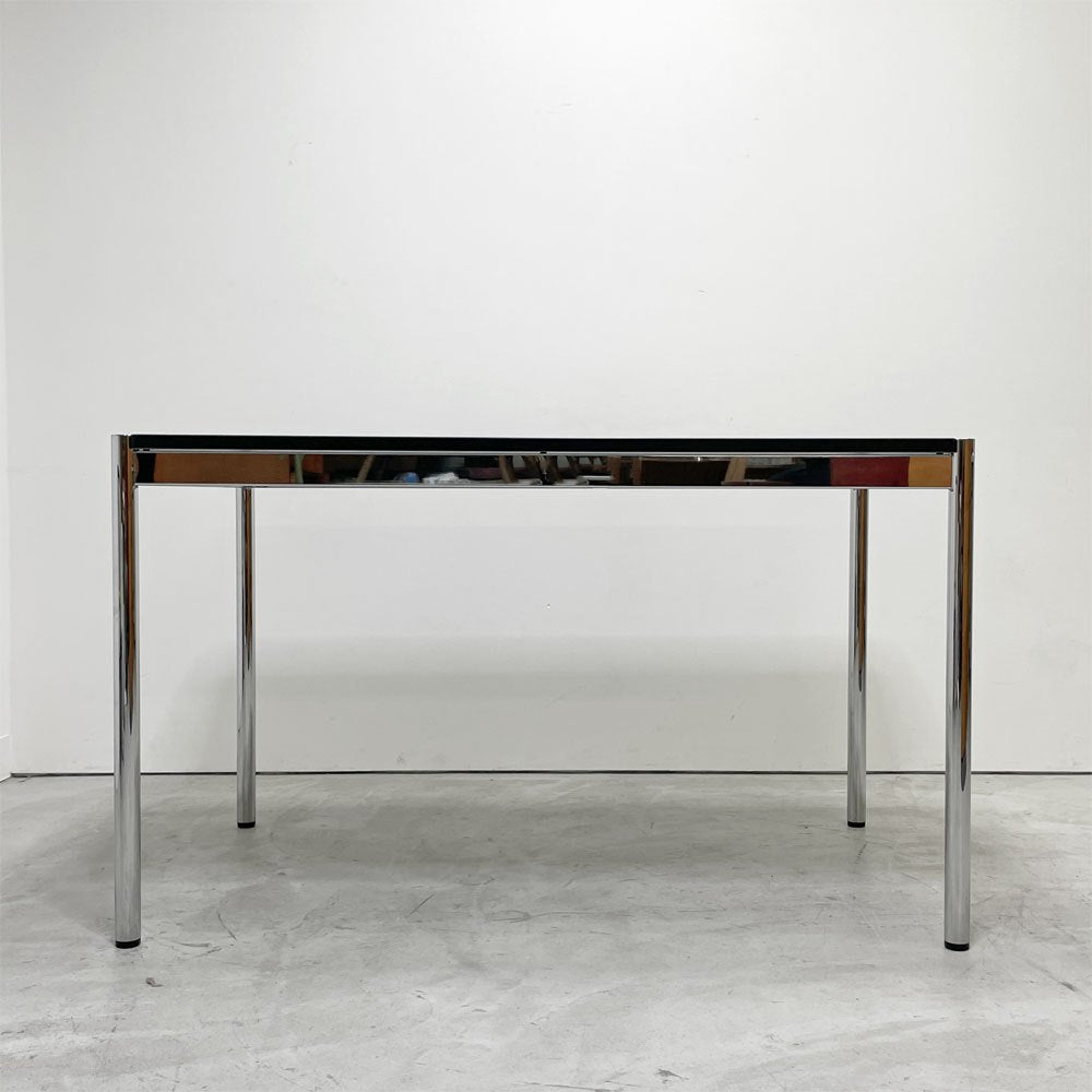 USMモジュラーファニチャー USM Haller USMハラーテーブル ワーキングデスク ダイニングテーブル W125×D75×H74cm パールグレーラミネート(ホワイト) 高さ調整機能付 ●