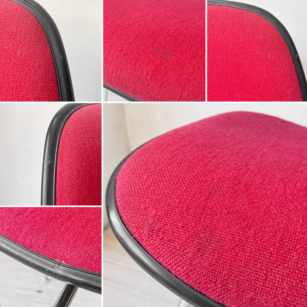 ハーマンミラー Herman Miller ツーピースプラスチックチェア Two Piece Plastic Chair DCM レッド ファブリック ビンテージ ミッドセンチュリー イームズ ★