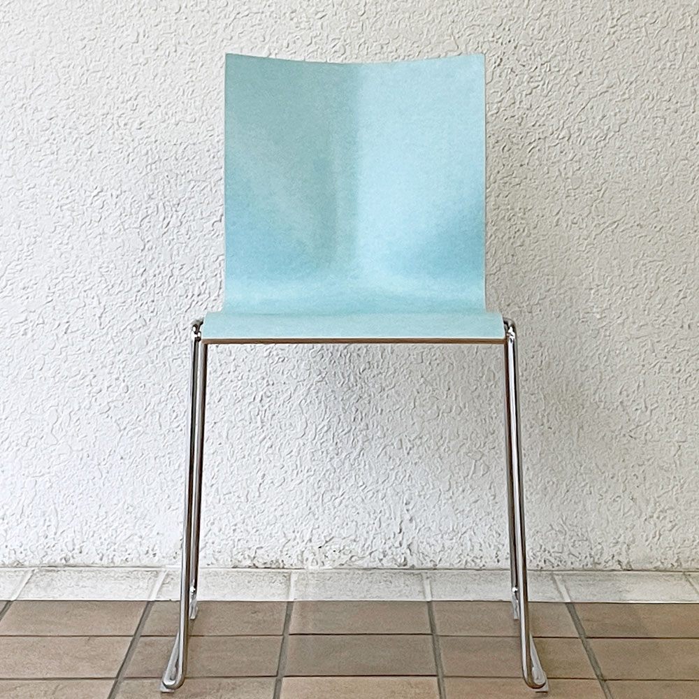 エンゲルブレヒト Engelbrechts チャリック CHAIRIK 107 ダイニングチェア スタッキング そり足 アイスブルー 未使用品 デンマーク A ◇