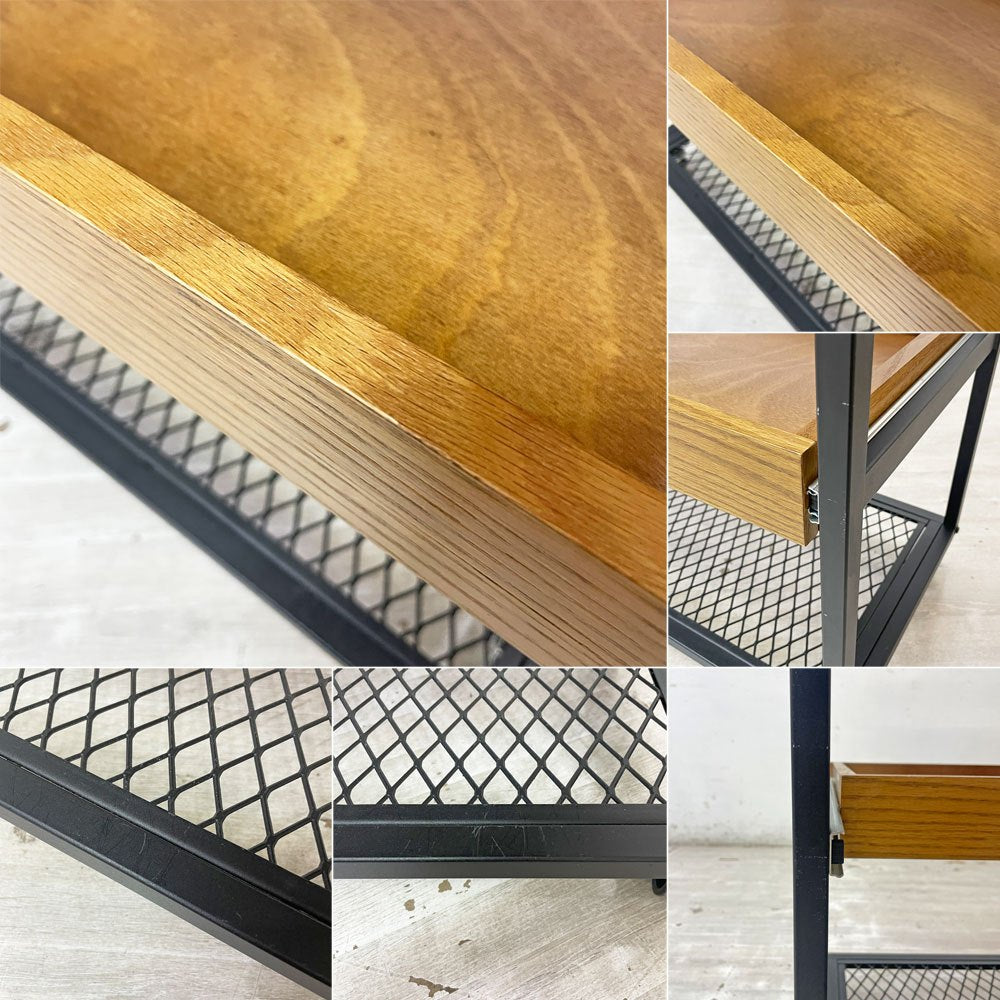 ジャーナルスタンダードファニチャー journal standard Furniture j.s.F サンク ワゴンラック SENS WAGON RACK 4段 スチール オーク材トレイ シェルフ キャスター付 W85cm 工業系 定価￥41,800- ●