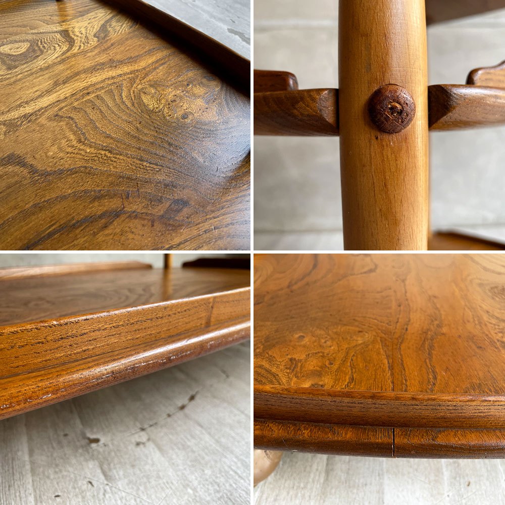 アーコール Ercol トロリー キッチンワゴン サイドテーブル エルム材 キャスター付き UKビンテージ 英国 ♪