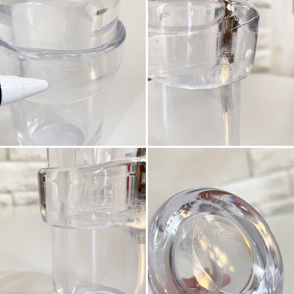 エリックホグラン Erik Hoglund フラワーベース 花瓶 クリアガラス H10cm ビンテージ 北欧雑貨 ◎