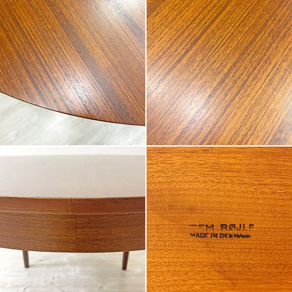 フレムロジェ Frem Rojle ラウンド ダイニングテーブル Φ106cm ハンス・オルセン Hans Olsen 北欧家具 ビンテージ ●