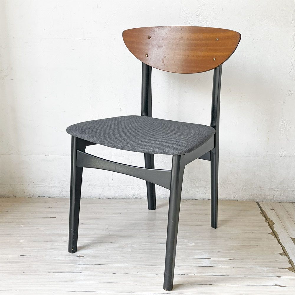 ネイサンファニチャー NATHAN Furniture チークプライウッド ブラックフレーム ダイニングチェア UKビンテージ 北欧スタイル A ★
