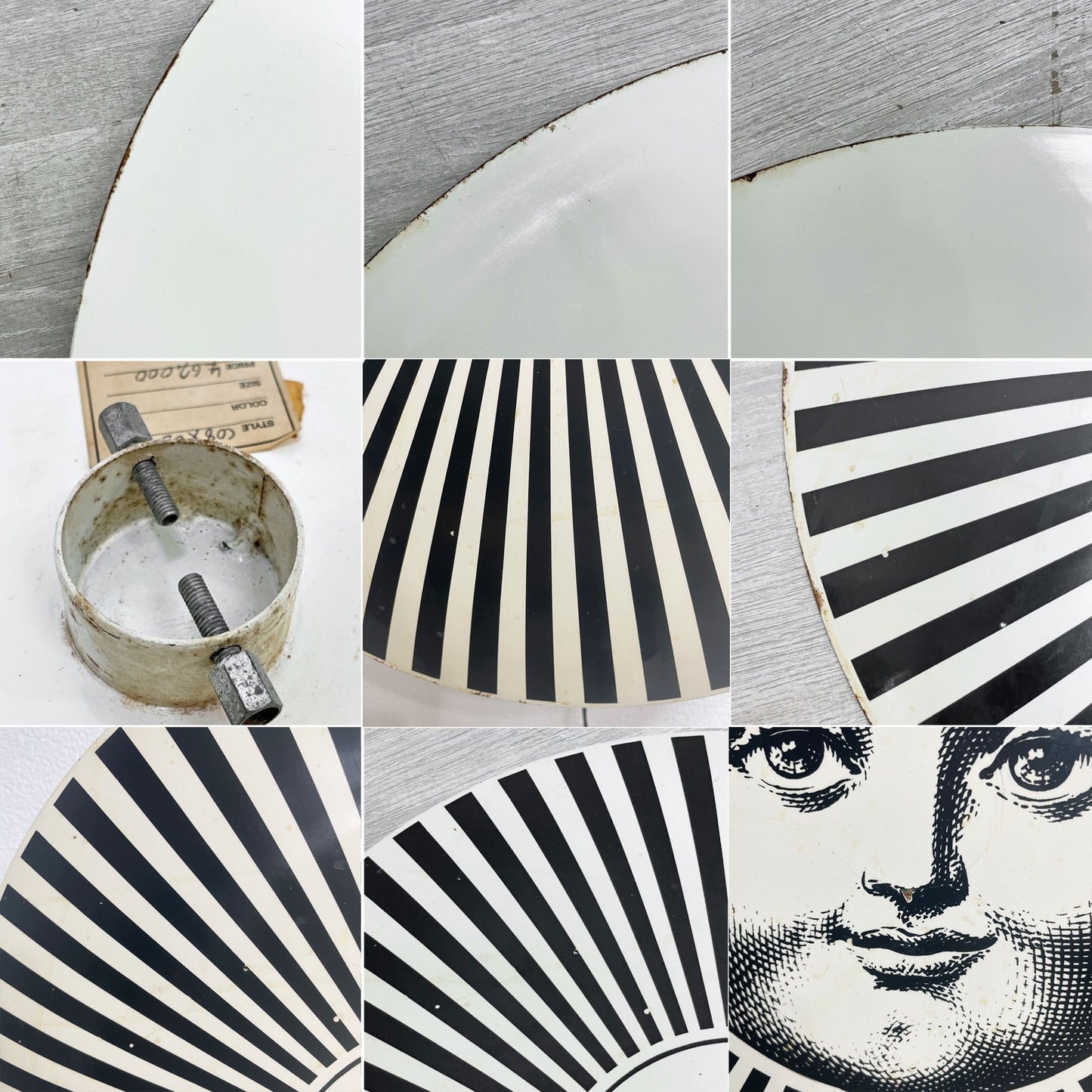 フォルナセッティ Fornasetti ウォールランプ 壁掛け照明 2灯 ソーリ・ア・ヴェンターリオ Soli e Ventaglio ビンテージ 希少 ●