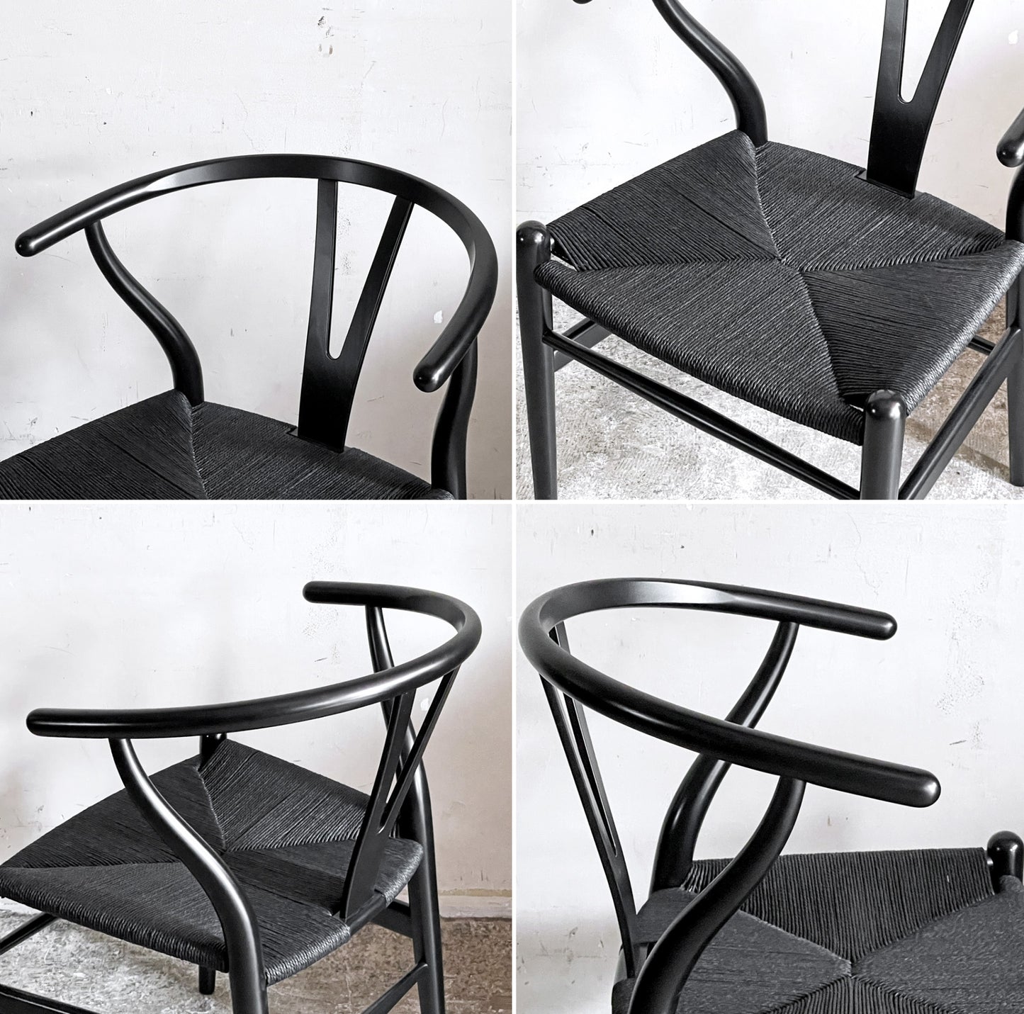 カールハンセン＆サン Carl Hansen & Son CH24 Yチェア ブラックラッカー×ブラックペーパーコード ビーチ材 ハンス・J・ウェグナー デンマーク 北欧家具 A ■