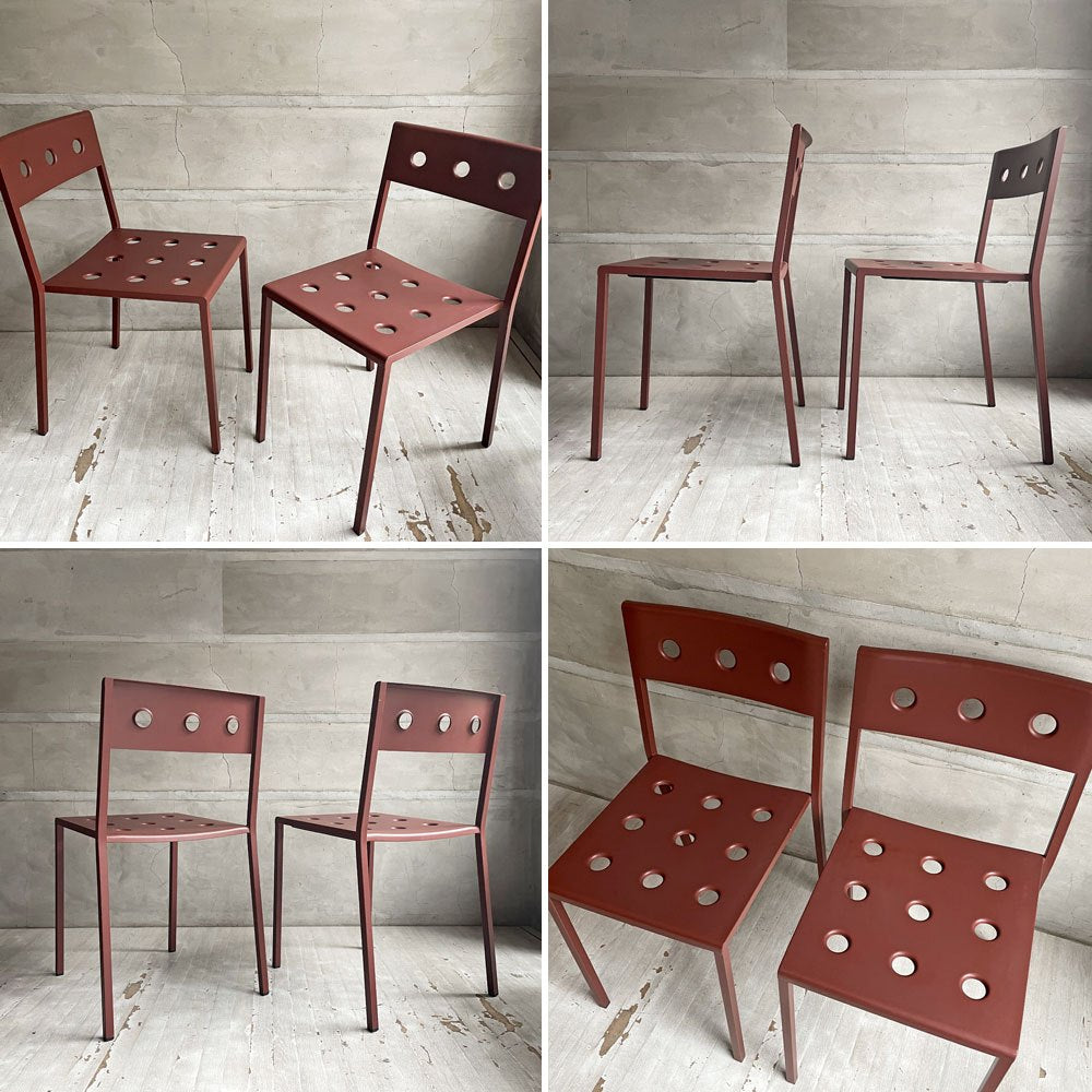 ヘイ HAY バルコニーチェア BALCONY CHAIR ダイニングチェア ガーデンチェア アイアンレッド ロナン＆エルワン・ブルレック 北欧 デンマーク 2脚SET 合計定価￥88,000-♪