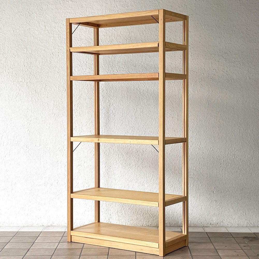 無印良品 MUJI オーク材 ユニットシェルフ 大 6段 W87 H175.5cm ナチュラルモダン 廃番 ◇
