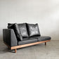 マスターウォール MASTERWAL デニッシュグランデ DANISH GRANDE SOFA 2シーターソファ ワンアーム 右片肘 W159cm ウォールナット無垢材 本革 ブラックレザー 定価￥753,500- 展示品 〓