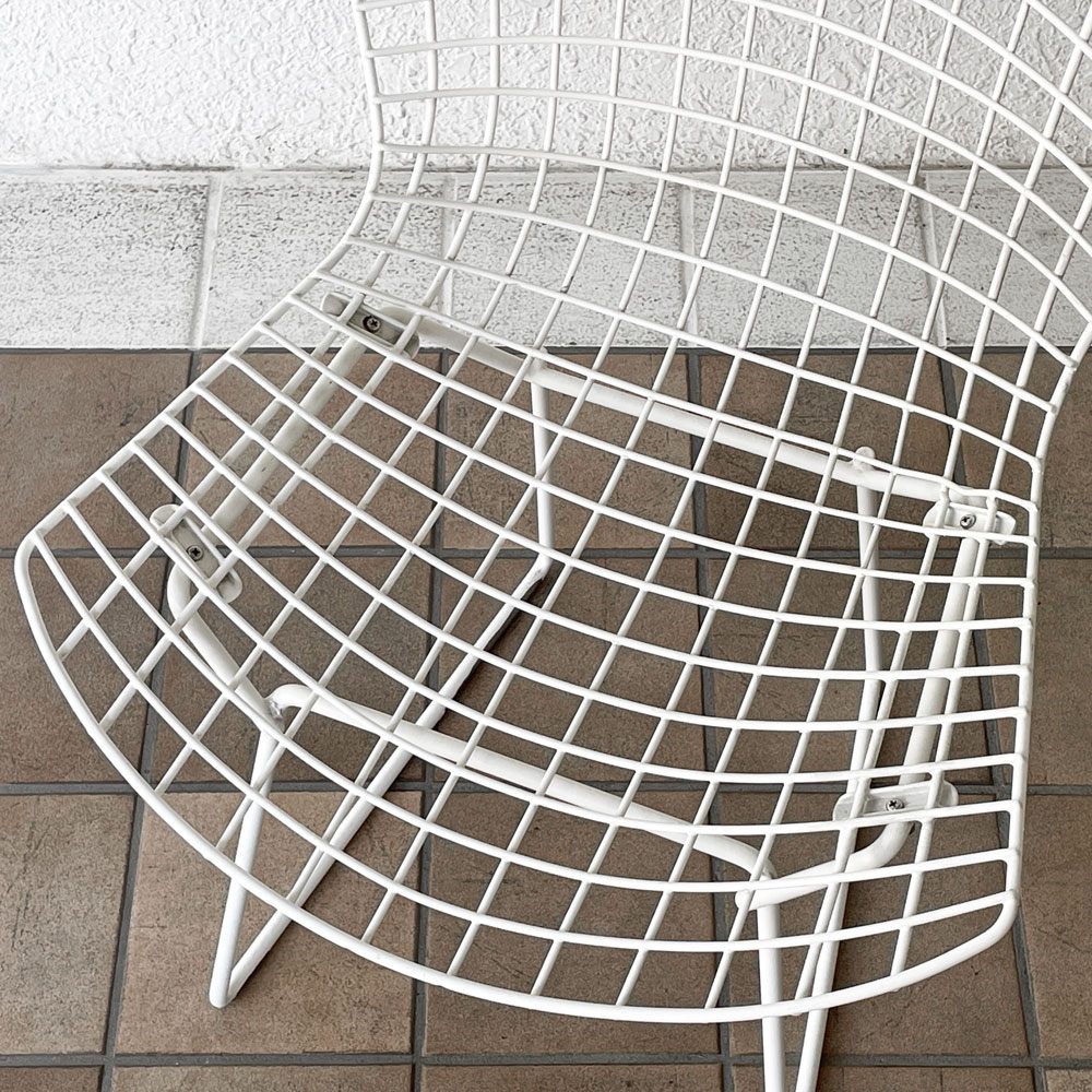 ノル Knoll 420 サイドチェア ワイヤーチェア ホワイト ハリー・ベルトイア Harry Bertoia ミッドセンチュリー 名作椅子 ◇