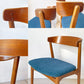 デンマークビンテージ Danish Vintage チーク材 ダイニングチェア ハーフアーム プライウッド ファブリック 北欧家具 A ★