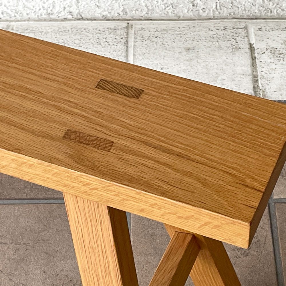無印良品 MUJI 無垢材 木製ベンチ オーク材 大サイズ W100cm 廃番仕様 シンプルモダン ◇