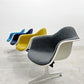 ハーマンミラー Herman Miller ビンテージ エアポートベンチ タンデムシート 4連 アームシェル 2nd ファブリック 新品張替え済 イームズ 希少 B 〓