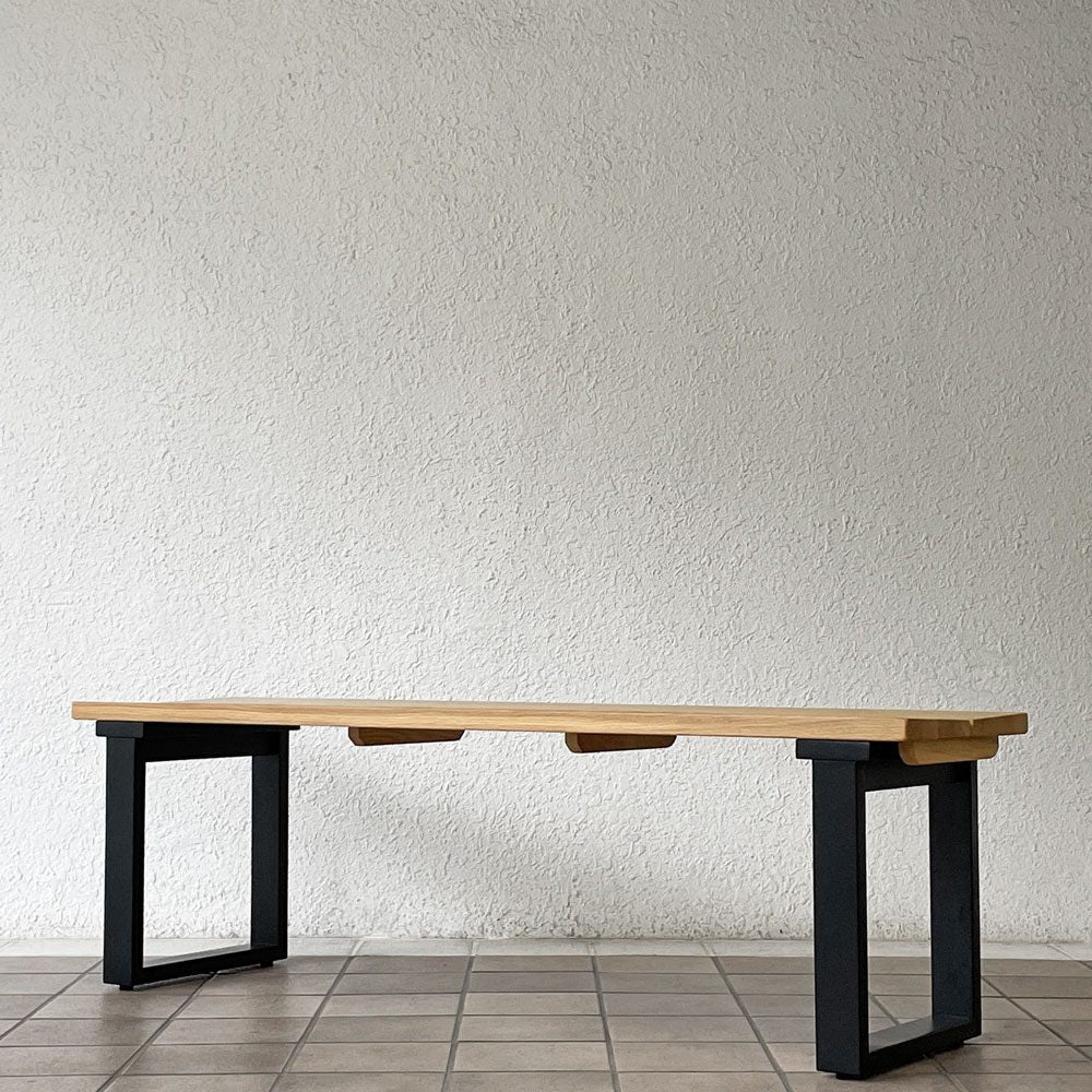 関家具 ベルデ Verde Ⅲ ベンチ オーク無垢材 W140cm 定価￥25,800- 展示品 美品 ◇