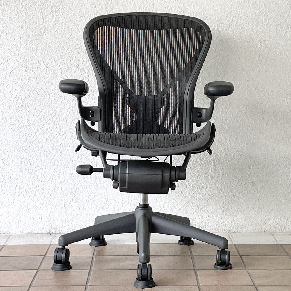 ハーマンミラー Herman Miller アーロンチェア Bサイズ ポスチャーフィット フル装備 グラファイト ビル・スタンフ＆ドン・チャドウィック ◇