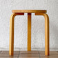 アルテック artek スツール60 Stool60 3本脚 2003年 スツール60の70周年記念 ゴールドプレート 限定モデル カーリーバーチ材 アルヴァ・アアルト 北欧家具 希少 ◇