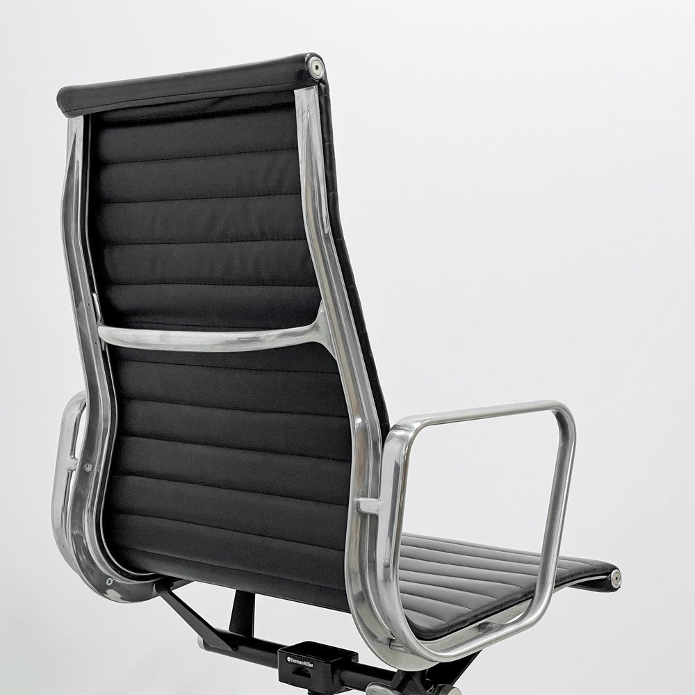 ハーマンミラー Herman Miller アルミナムグループ エグゼクティブチェア ハイバック レザーシート 本革 ブラック 5本脚 C&Rイームズ ミッドセンチュリー ●