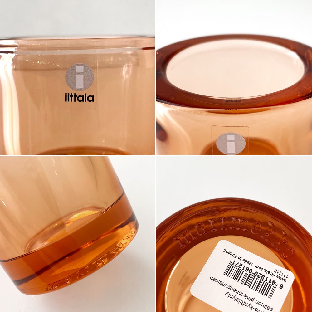 イッタラ iittala マリメッコ marimekko キビ kivi キャンドルホルダー サーモンピンク 60mm 箱付 ヘイッキ・オルヴォラ フィンランド 廃番カラー ◎