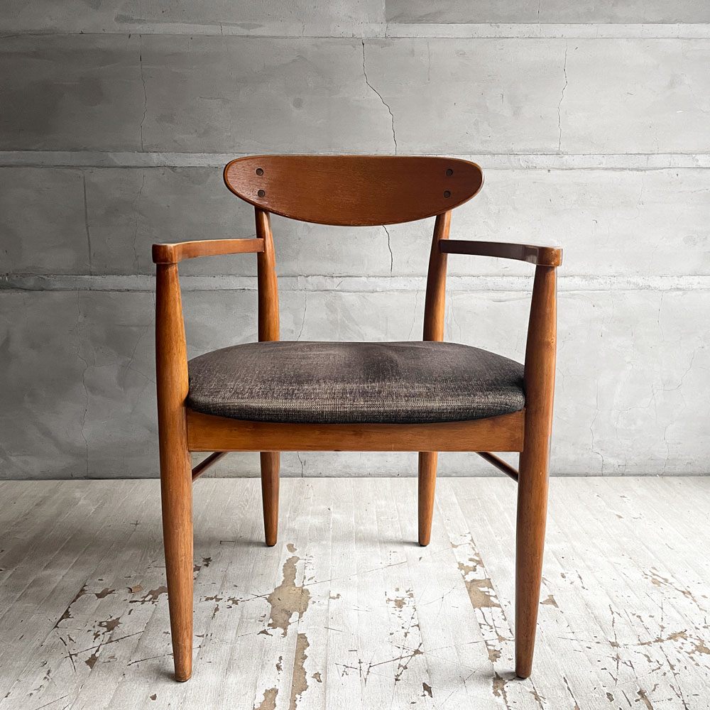 アクメファニチャー ACME Furniture トラッセル アームチェア TRESTLES ARM CHAIR ダイニングチェア ウォールナット ファブリックシート USビンテージスタイル 現状品 ♪