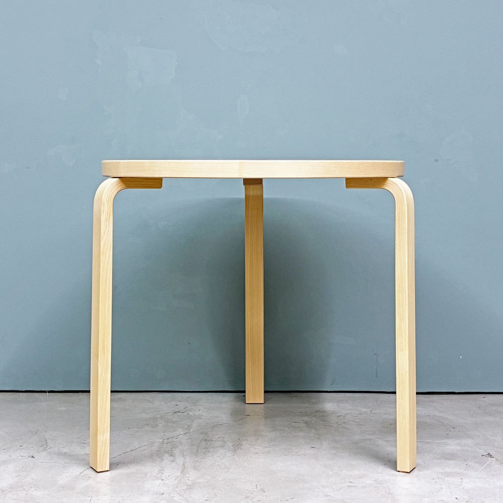 アルテック artek テーブル TABLE 90B ダイニングテーブル リノリウム天板 ペールグレー haluta別注カラー Φ75cm アルヴァ・アアルト ◎