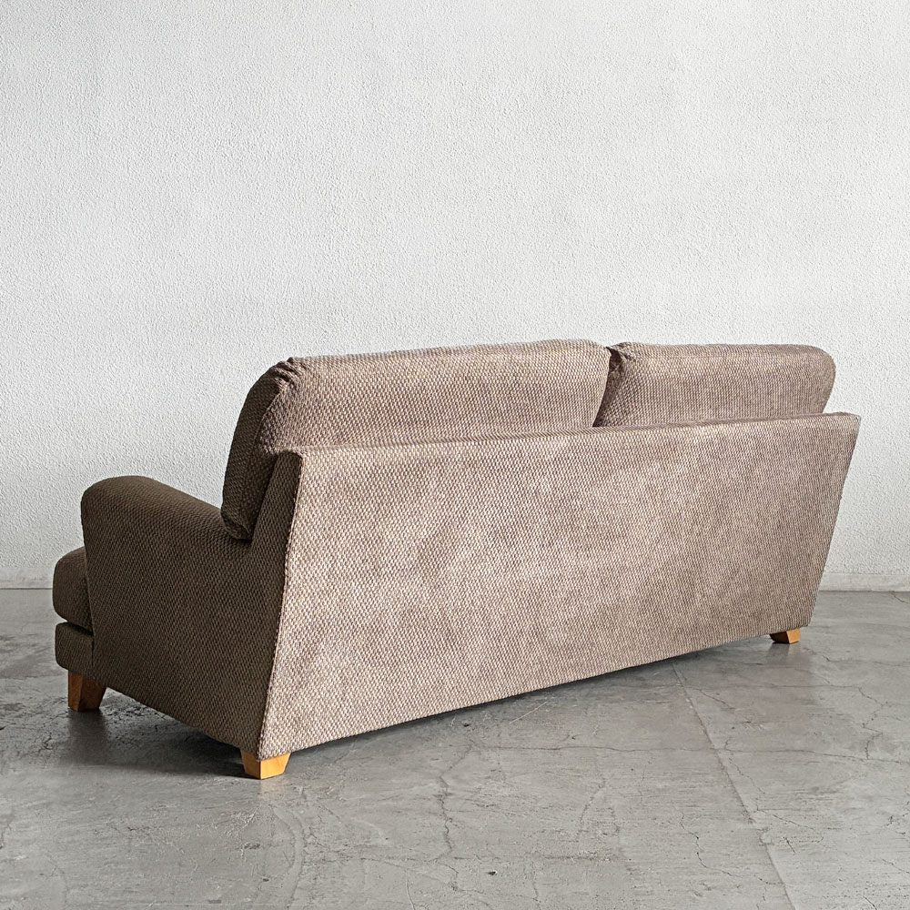 モモナチュラル MOMO Natural トッドリュクス TODD LUXE ハイバック3Pソファ＆オットマン W190cm カバーリングファブリック ブラウン系 廃番 〓