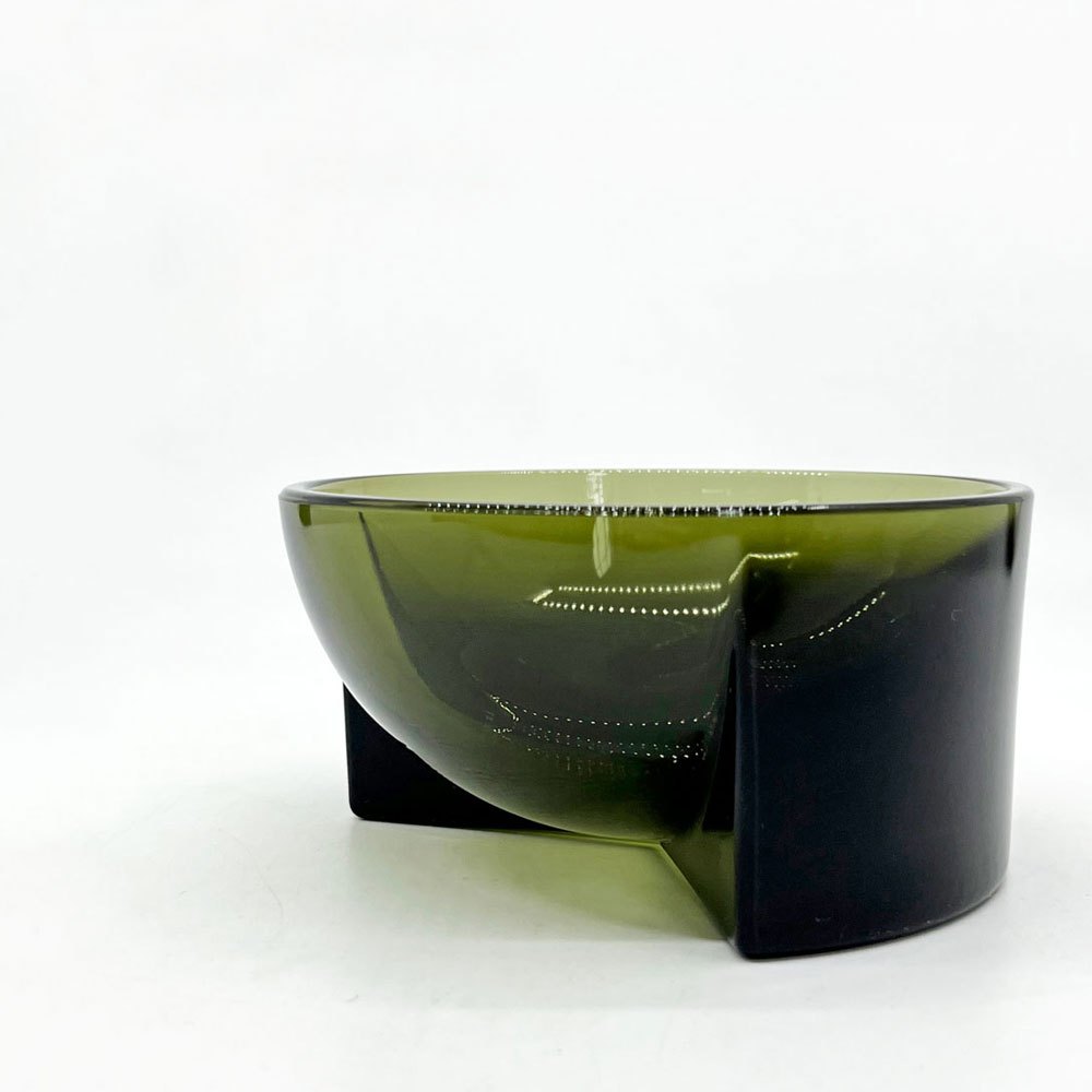 イッタラ iittala クル Kuru ガラスボウル 小物入れ Φ12cm モスグリーン フィリップ・マルイン フィンランド 北欧雑貨 ●