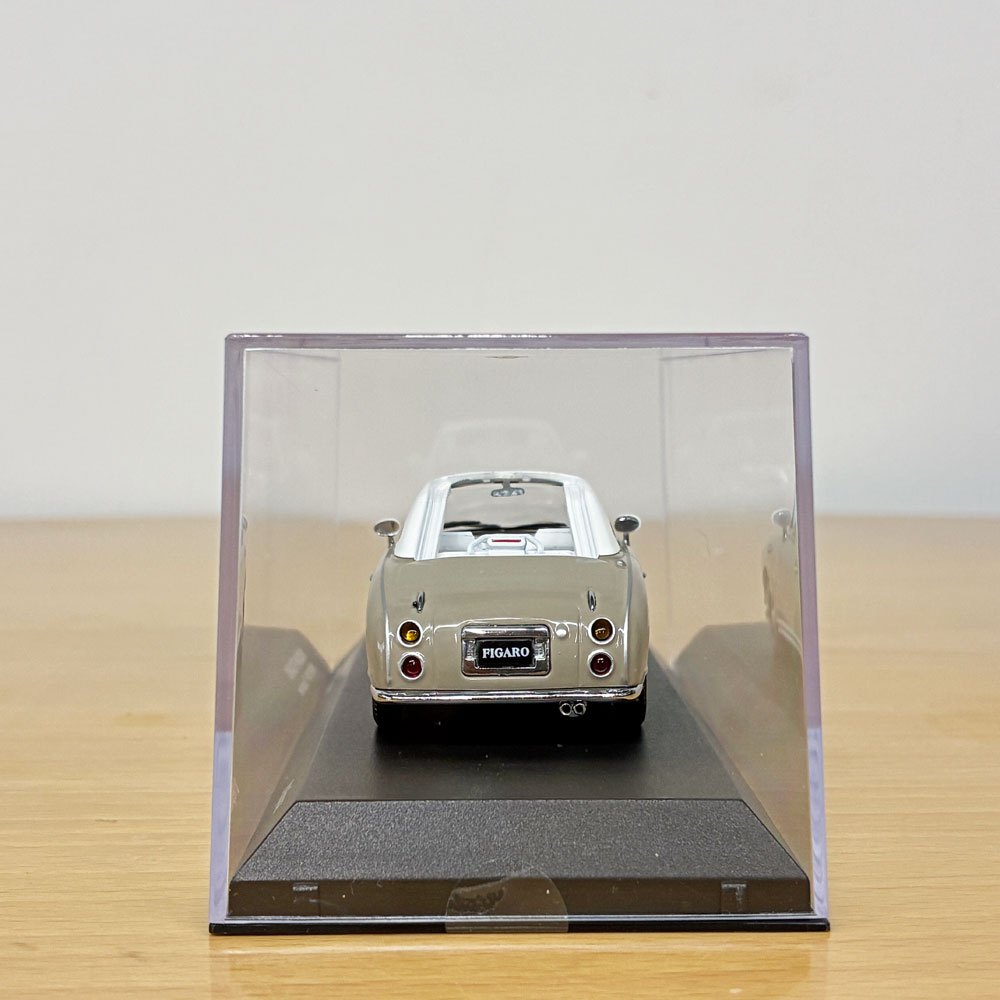 京商 1/43 日産 NISSAN フィガロ FIGARO ミニカー モデルカー オープントップ ベージュ Topaz Mist コレクションケース付 ◎