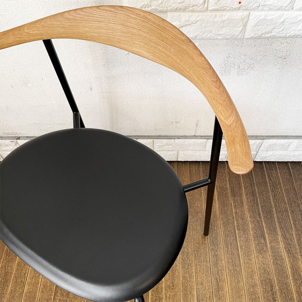 カールハンセン＆サン Carl Hansen & Son CH88P ダイニングチェア オーク材 本革 ブラックレザー スチール脚 ブラックレッグ ハンス・J・ウェグナー 北欧家具 ◎