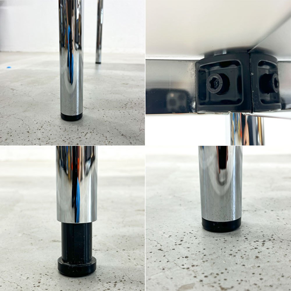 USMモジュラーファニチャー USM Haller USMハラーテーブル ワーキングデスク ダイニングテーブル W150×D75×H70cm アジャスター パールグレーラミネート(ホワイト) 高さ調整機能付 〓