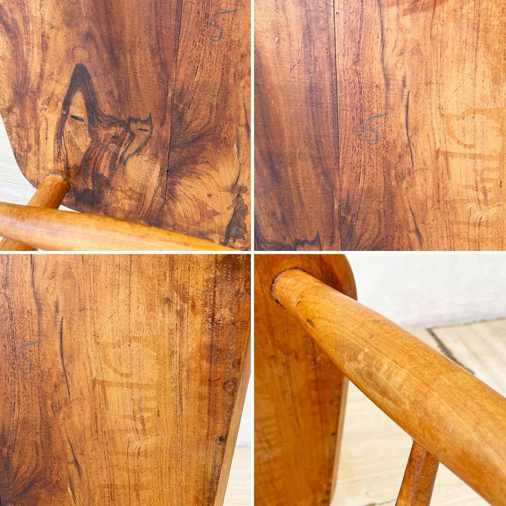 ビンテージ 6スポークバック チェア Vintage 6 spoke back Chair トラディショナル デザイン 無垢材シート キッチンチェア★