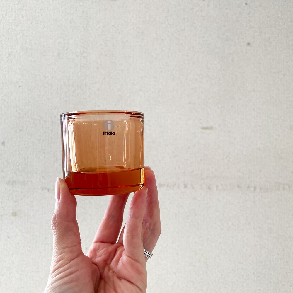イッタラ iittala マリメッコ marimekko キビ kivi キャンドルホルダー サーモンピンク 60mm 箱付 ヘイッキ・オルヴォラ フィンランド 廃番カラー ◎