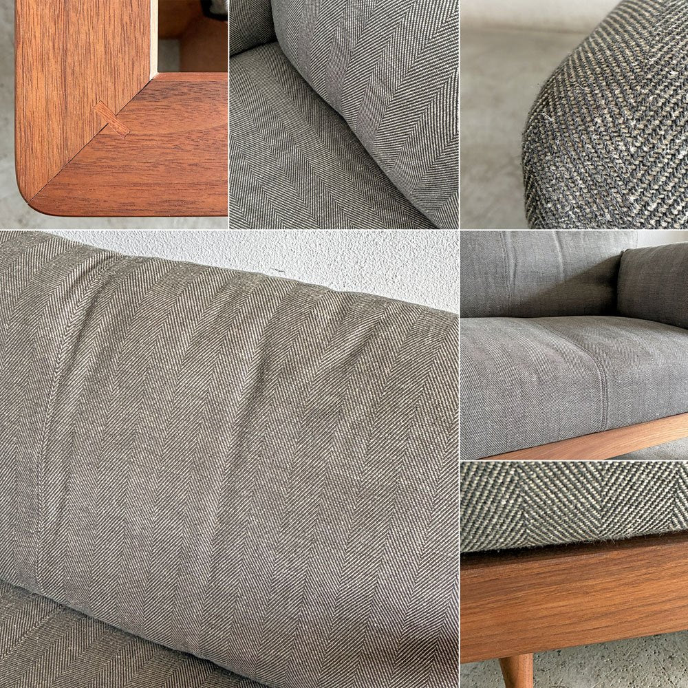 マスターウォール MASTERWAL ヘヴン HEAVEN 950 SOFA ワンアーム1シーター130 ソファ 片アーム ファブリックシート ウォールナット無垢材 フルカバーリング アカセ木工 展示品 〓