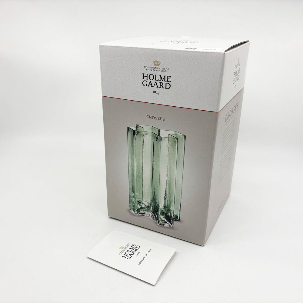 ホルムガード HOLMEGAARD クロスベース Crosses Vase Mサイズ H19cm 十字形の花瓶 フラワーベース グリーン デンマーク 北欧雑貨 ●