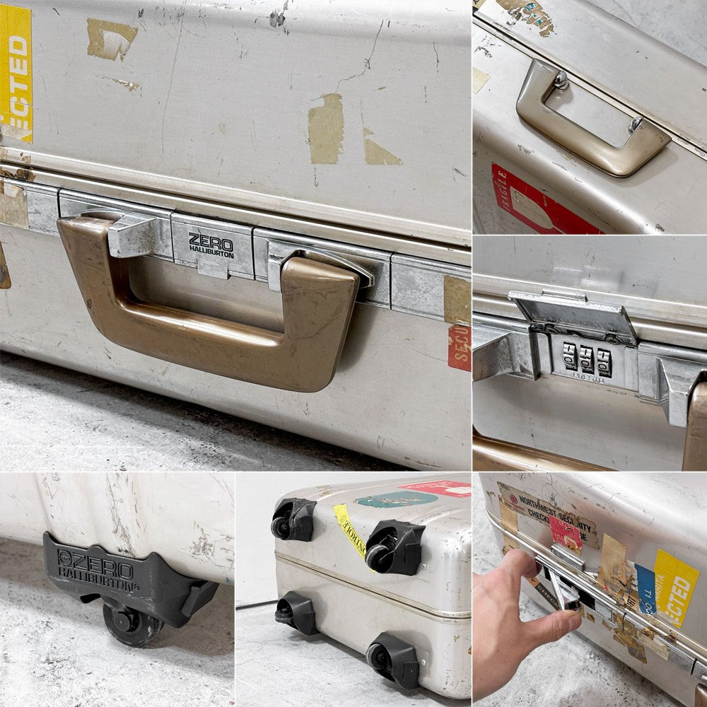 ゼロハリバートン ZERO HALLIBURTON 4輪 アルミニウム スーツケース トランク ダイヤルロック式 ビンテージ 現状品 ●