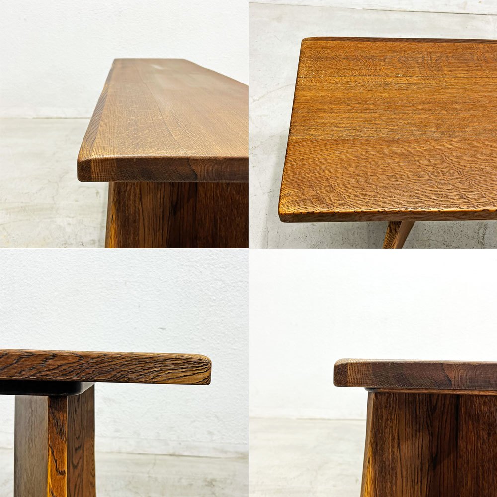 無垢材ベンチ ローテーブル ローシェルフ 店舗什器 ビンテージスタイル ブラウン w170cm 〓