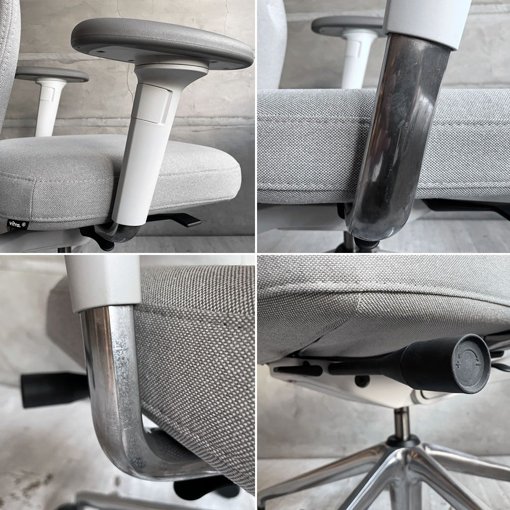 ヴィトラ vitra IDトリム ID Trim オフィスチェア デスクチェア ハイバック ライトグレー系 2Dアームレスト アントニオ・チッテリオ 参考定価￥209,000- ♪