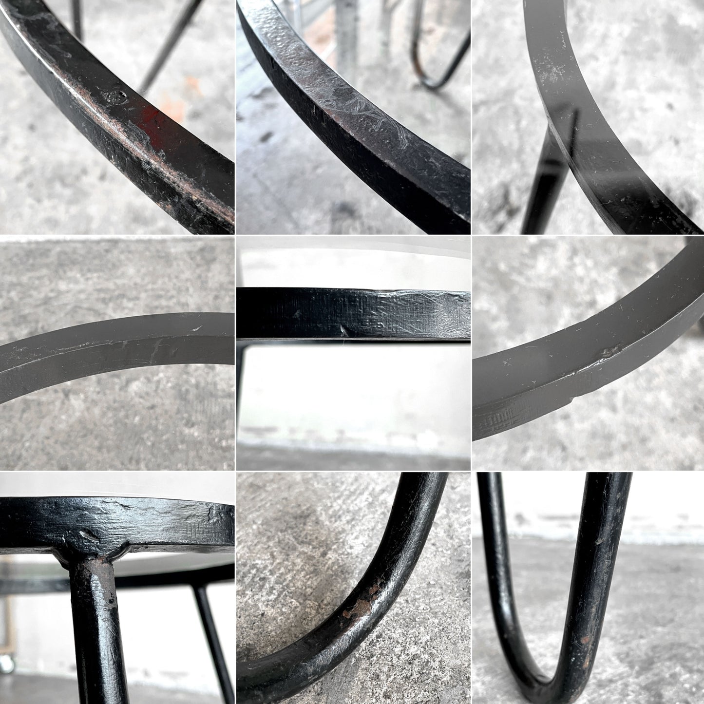 アトリエマテゴ Atelier Mategot ベルビュー コーヒーテーブル Bellevue coffee table ローテーブル ガラス天板 Φ70.5cm マシュー・マテゴ フランスビンテージ ミッドセンチュリー ■