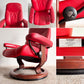 エコーネス EKORNES ストレスレスチェア stressless コンサル Consul リクライニングチェア＆オットマン Sサイズ 本革 レッドレザー クラシックベース ノルウェー 定価￥268,400- 〓
