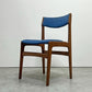 アンダーストルップ Anderstrup Mobelfabrik ダイニングチェア チーク材 ファブリックシート ネイビー系 エリック・バック Erik Buch デンマーク ビンテージ 北欧家具 B ●