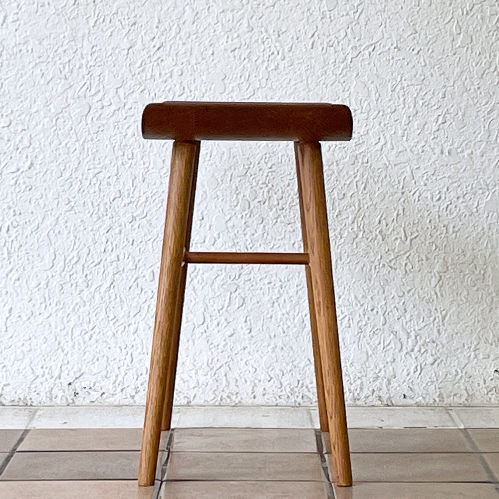 シキファニチア SIKI FURNITURE スツールテーブル STOOL TABLE 2 オーク無垢材 サイドテーブル W45cm 板座 国産家具 ◇